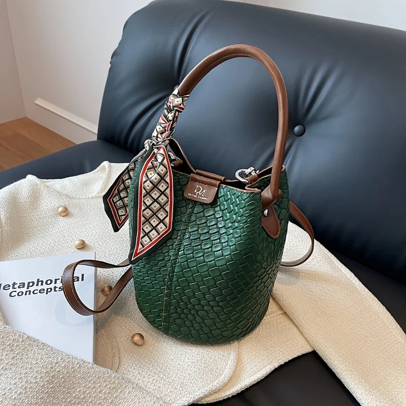 Amélie Woven Bucket Bag – 3-in-1 Everyday Elegance