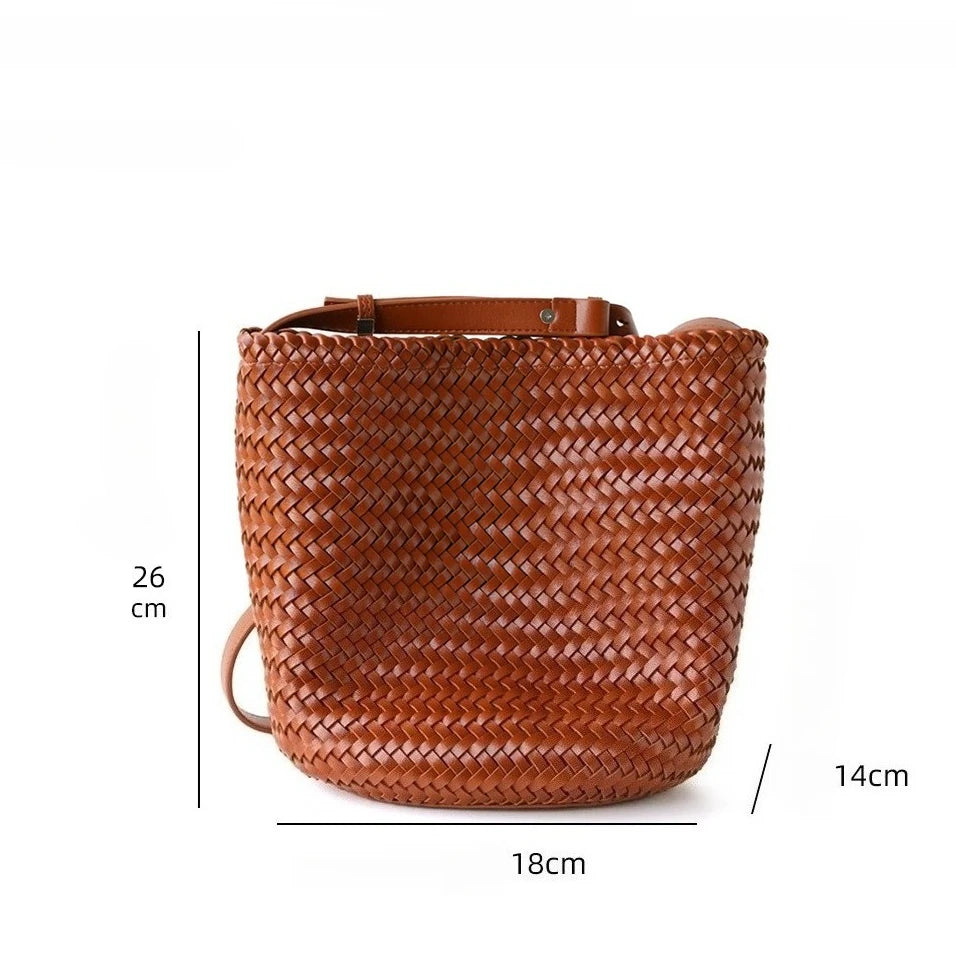 Élise Woven Bucket Bag – Timeless French Elegance