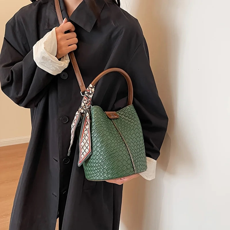Amélie Woven Bucket Bag – 3-in-1 Everyday Elegance