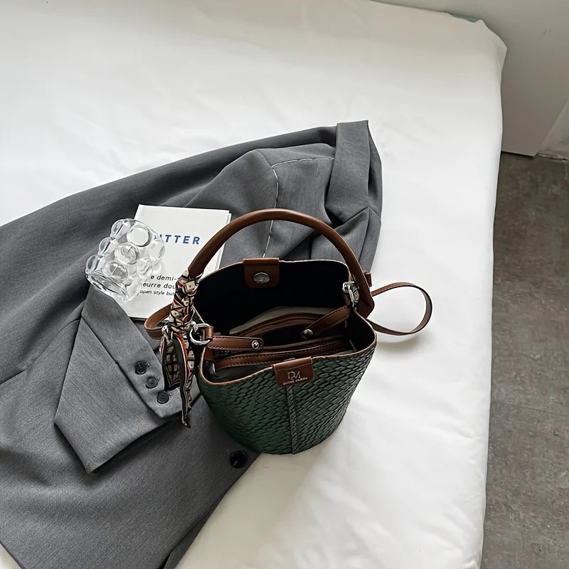 Amélie Woven Bucket Bag – 3-in-1 Everyday Elegance