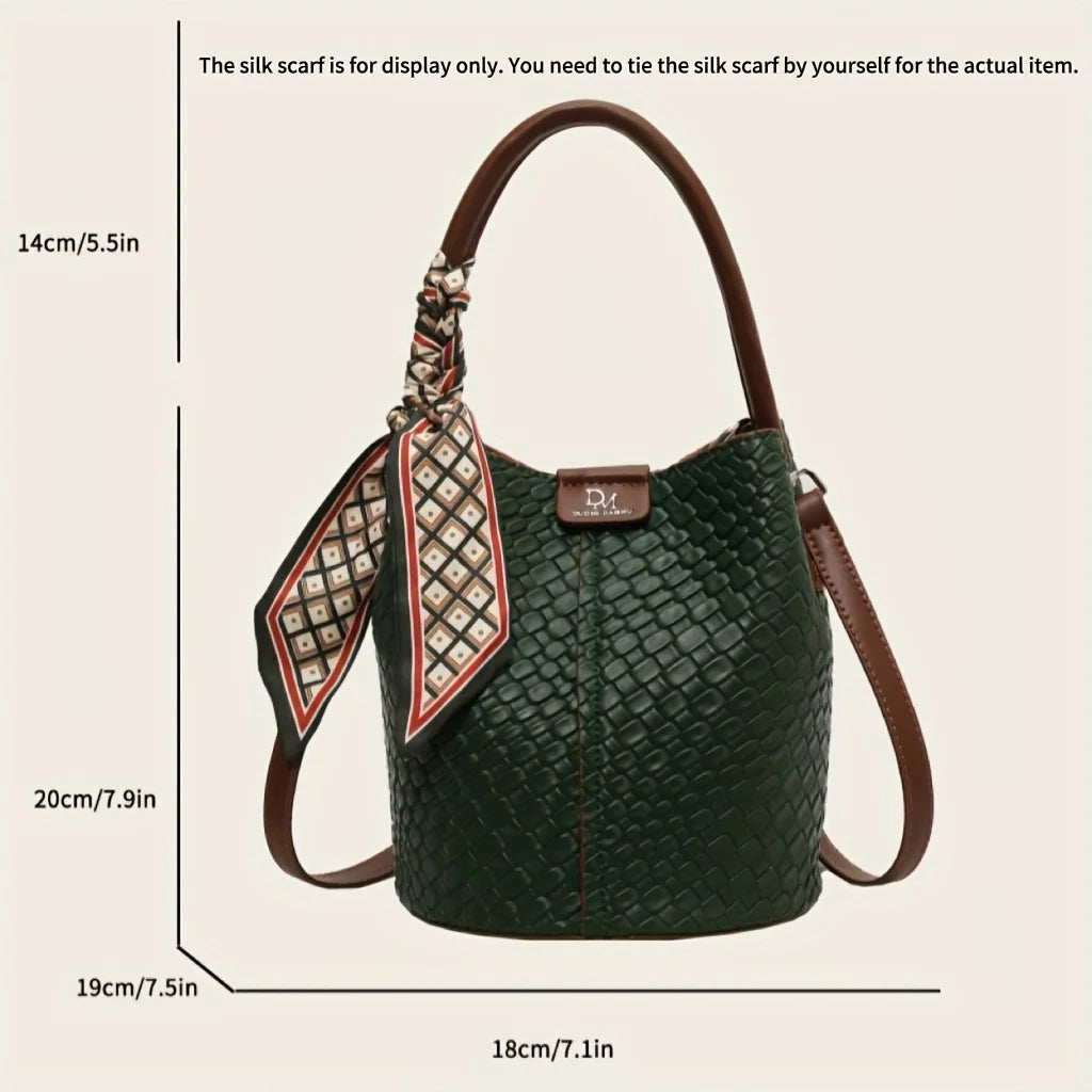 Amélie Woven Bucket Bag – 3-in-1 Everyday Elegance